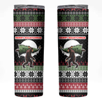 Funny Bigfoot Christmas Skinny Tumbler Xmas Holiday Patterns - Wonder Print Shop