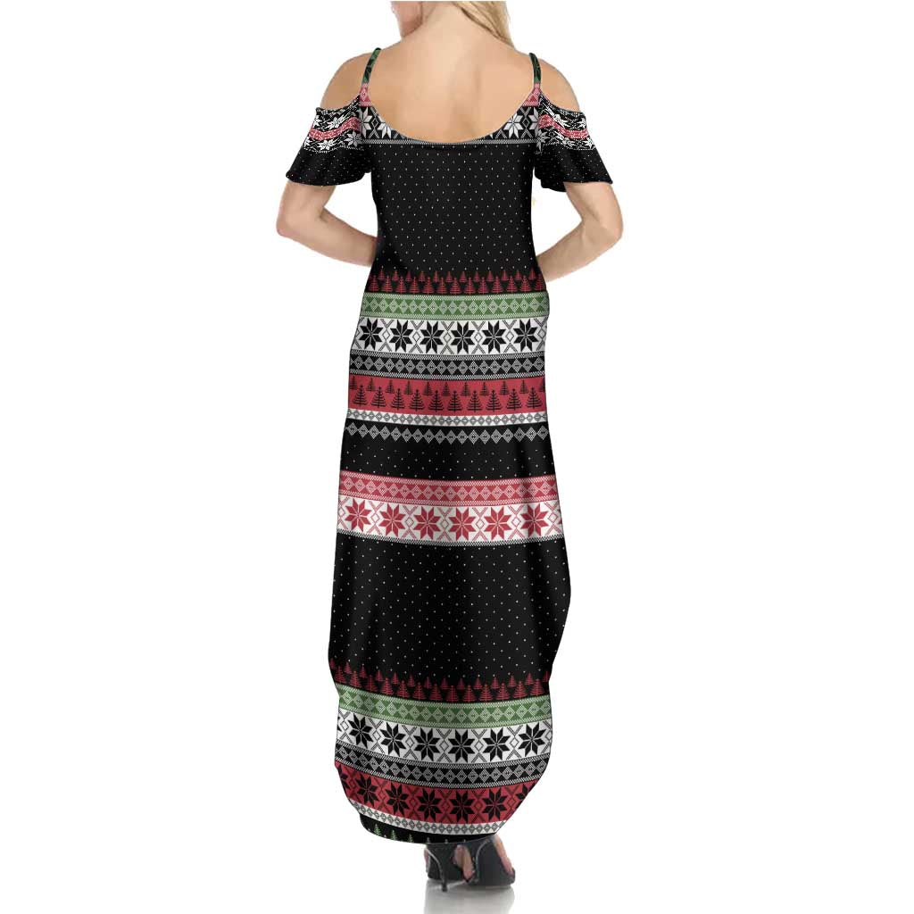 Funny Bigfoot Christmas Summer Maxi Dress Xmas Holiday Patterns - Wonder Print Shop