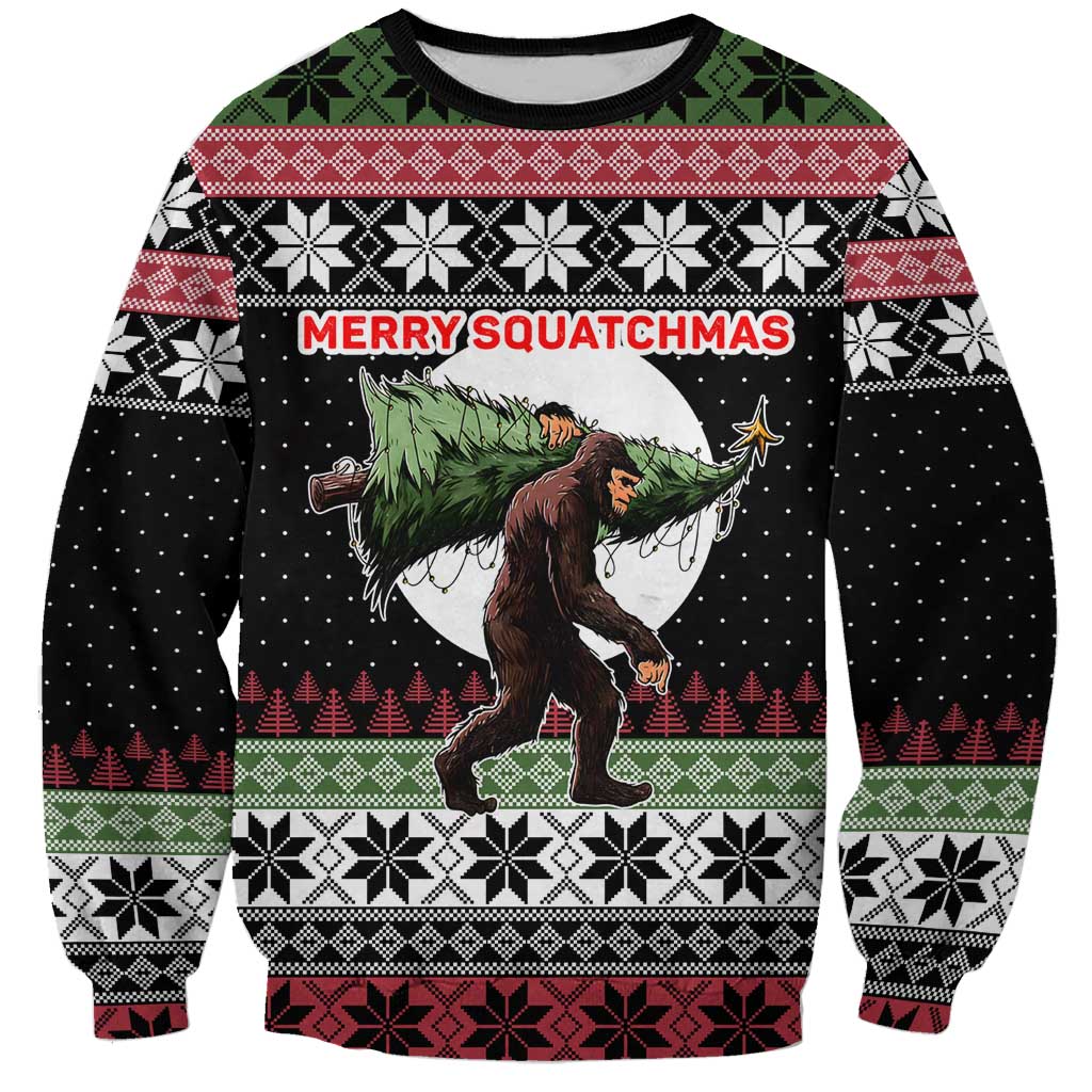 Funny Bigfoot Christmas Sweatshirt Xmas Holiday Patterns - Wonder Print Shop