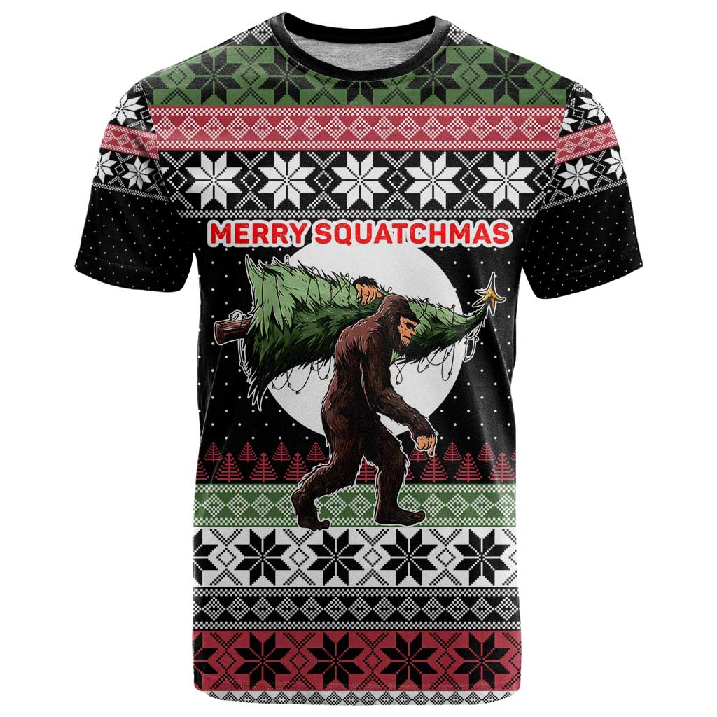 Funny Bigfoot Christmas T Shirt Xmas Holiday Patterns - Wonder Print Shop