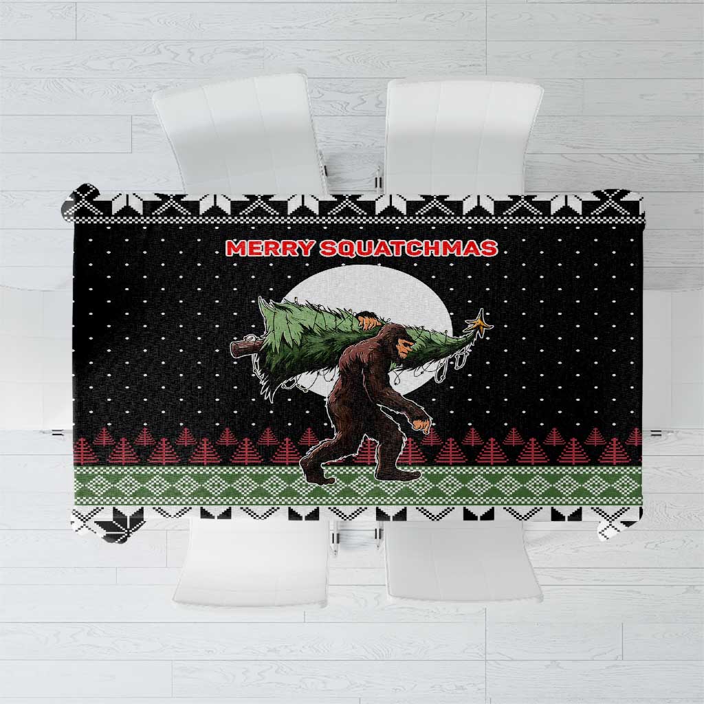 Funny Bigfoot Christmas Tablecloth Xmas Holiday Patterns - Wonder Print Shop