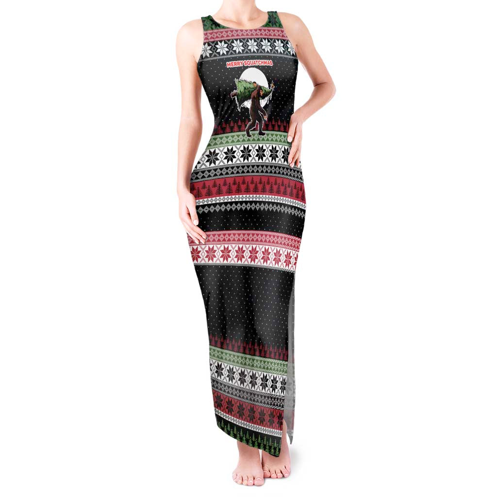Funny Bigfoot Christmas Tank Maxi Dress Xmas Holiday Patterns - Wonder Print Shop