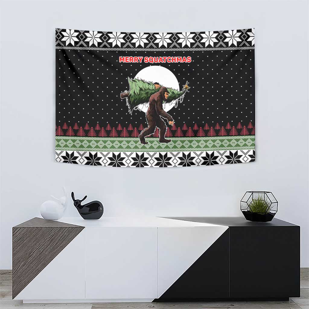 Funny Bigfoot Christmas Tapestry Xmas Holiday Patterns - Wonder Print Shop