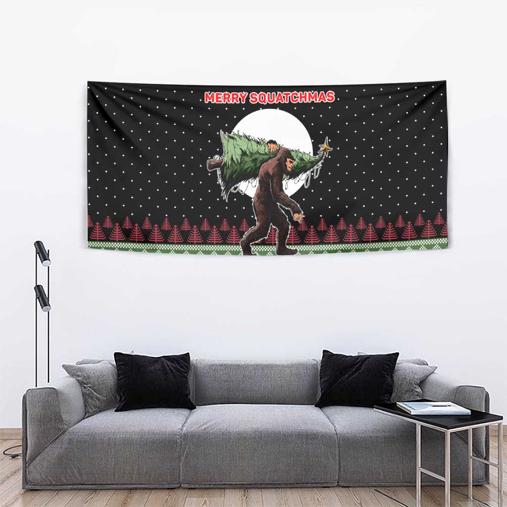Funny Bigfoot Christmas Tapestry Xmas Holiday Patterns - Wonder Print Shop