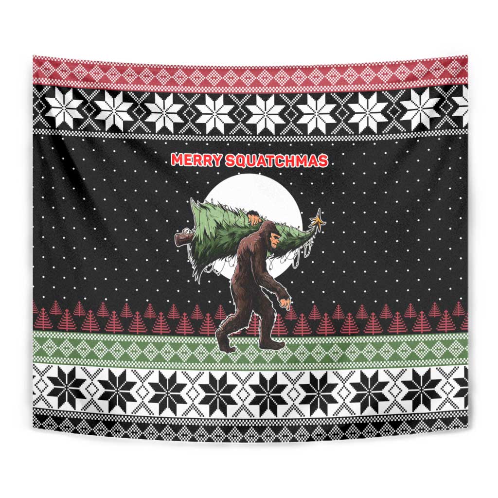 Funny Bigfoot Christmas Tapestry Xmas Holiday Patterns - Wonder Print Shop