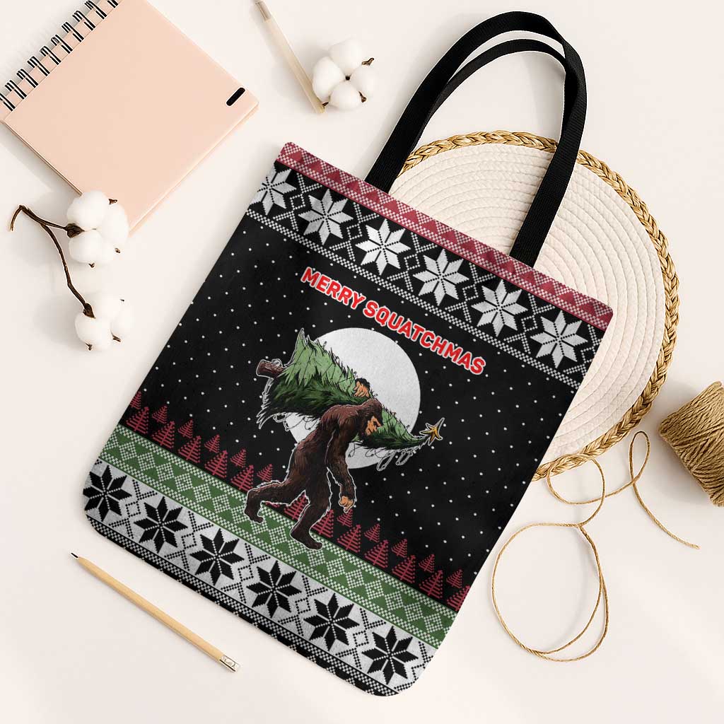 Funny Bigfoot Christmas Tote Bag Xmas Holiday Patterns - Wonder Print Shop