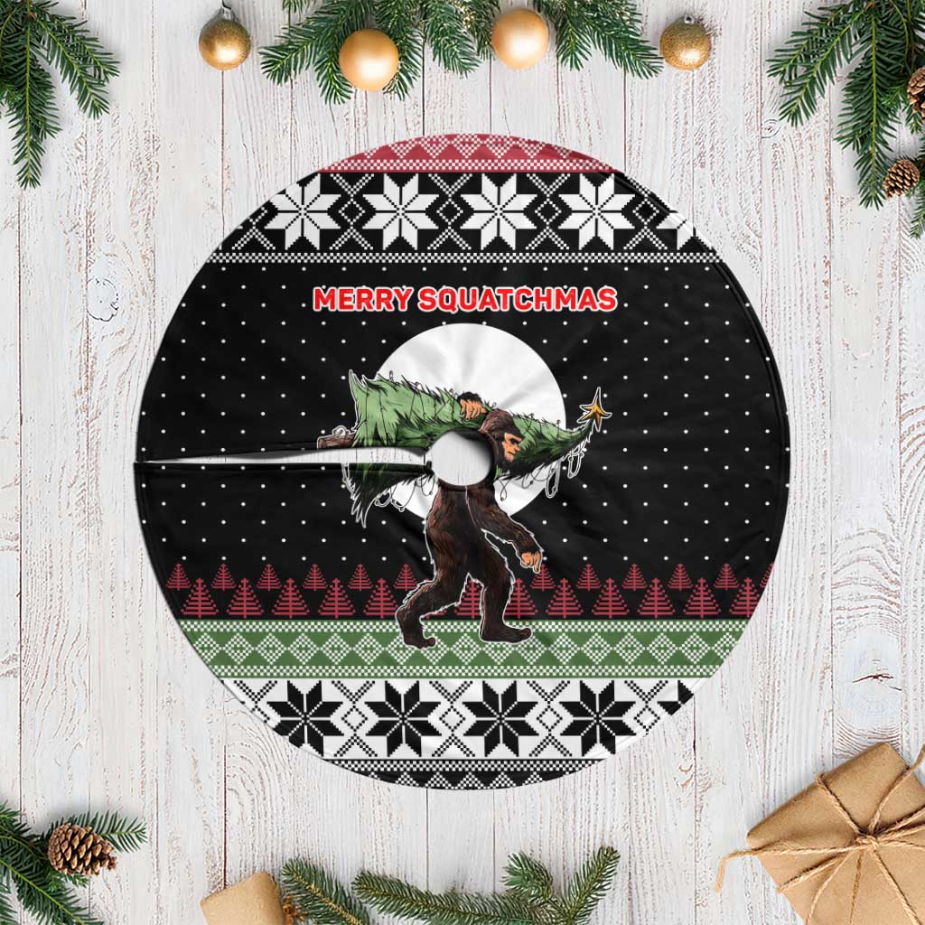 Funny Bigfoot Christmas Tree Skirt Xmas Holiday Patterns - Wonder Print Shop