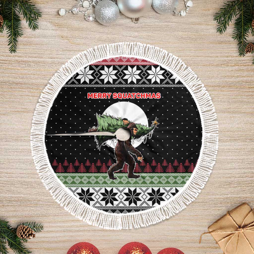 Funny Bigfoot Christmas Tree Skirt Xmas Holiday Patterns - Wonder Print Shop