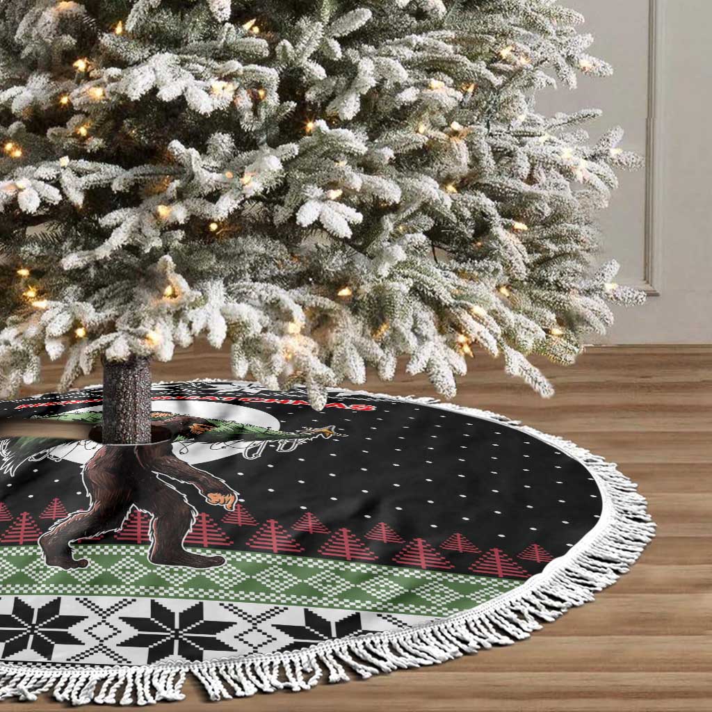 Funny Bigfoot Christmas Tree Skirt Xmas Holiday Patterns - Wonder Print Shop