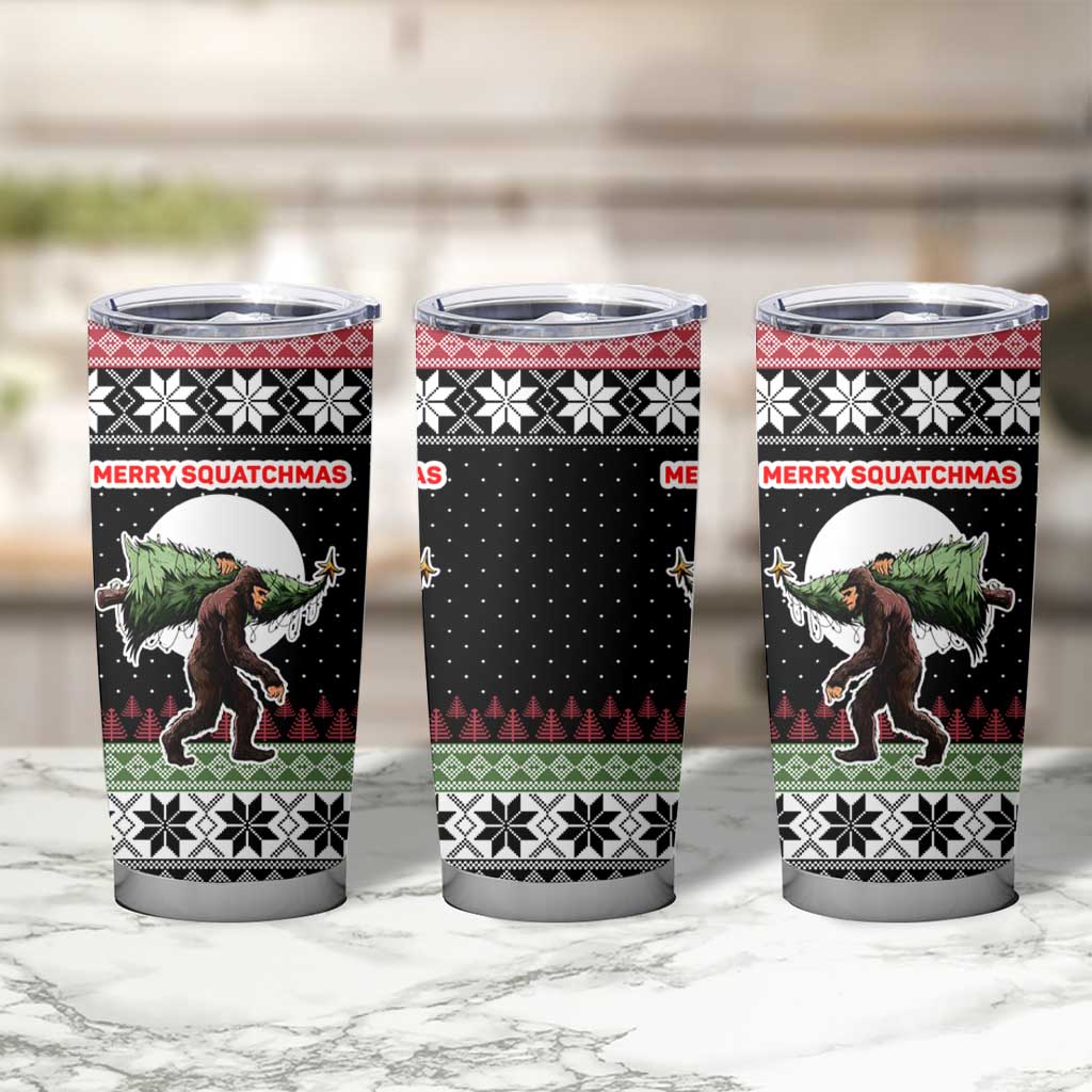 Funny Bigfoot Christmas Tumbler Cup Xmas Holiday Patterns - Wonder Print Shop