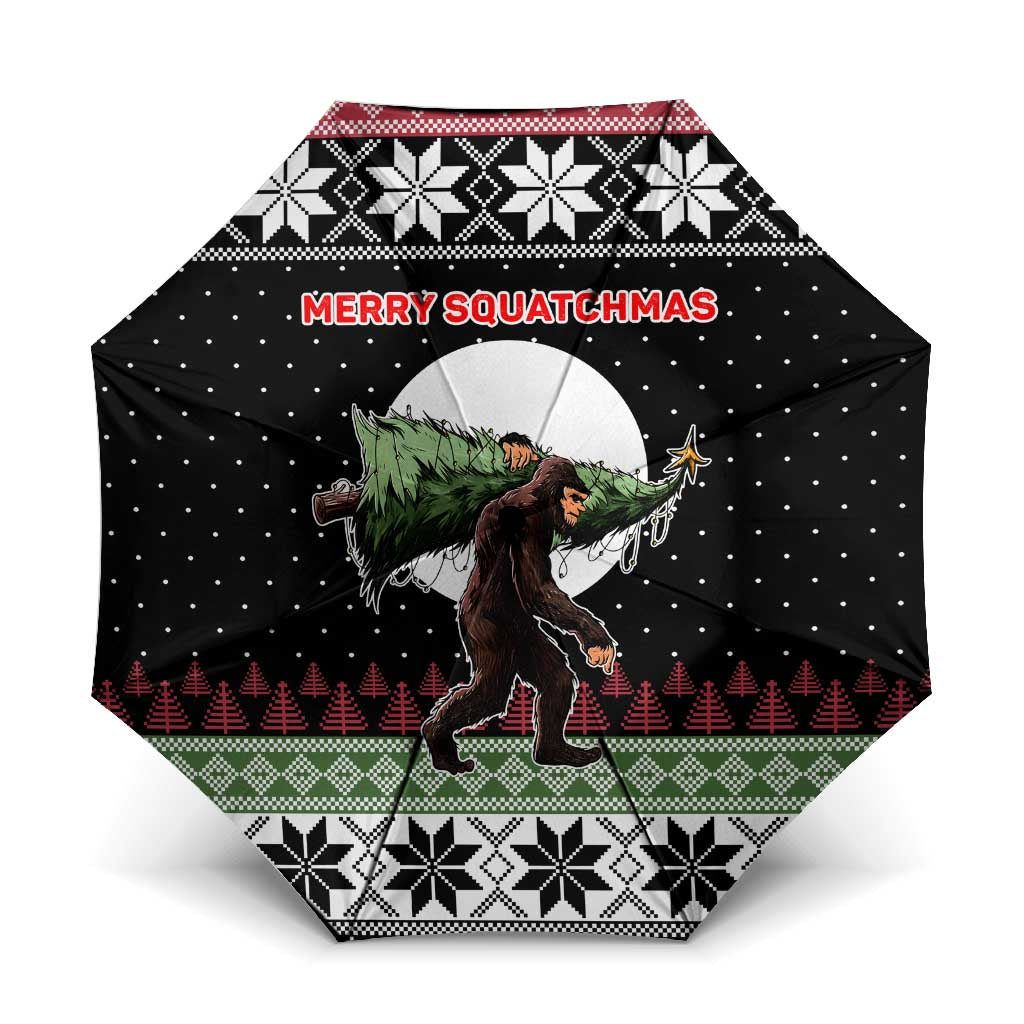 Funny Bigfoot Christmas Umbrella Xmas Holiday Patterns - Wonder Print Shop