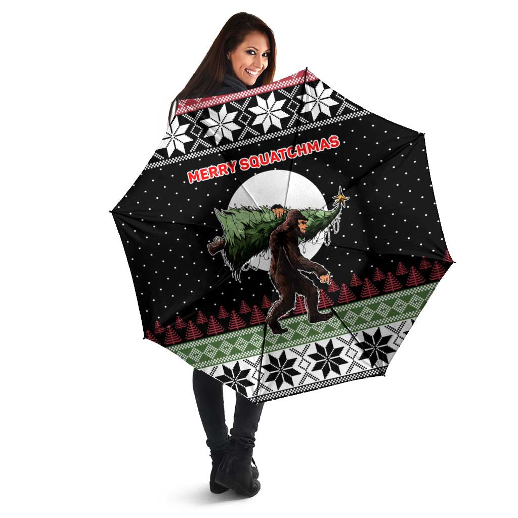 Funny Bigfoot Christmas Umbrella Xmas Holiday Patterns - Wonder Print Shop