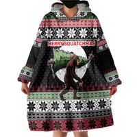 Funny Bigfoot Christmas Wearable Blanket Hoodie Xmas Holiday Patterns - Wonder Print Shop