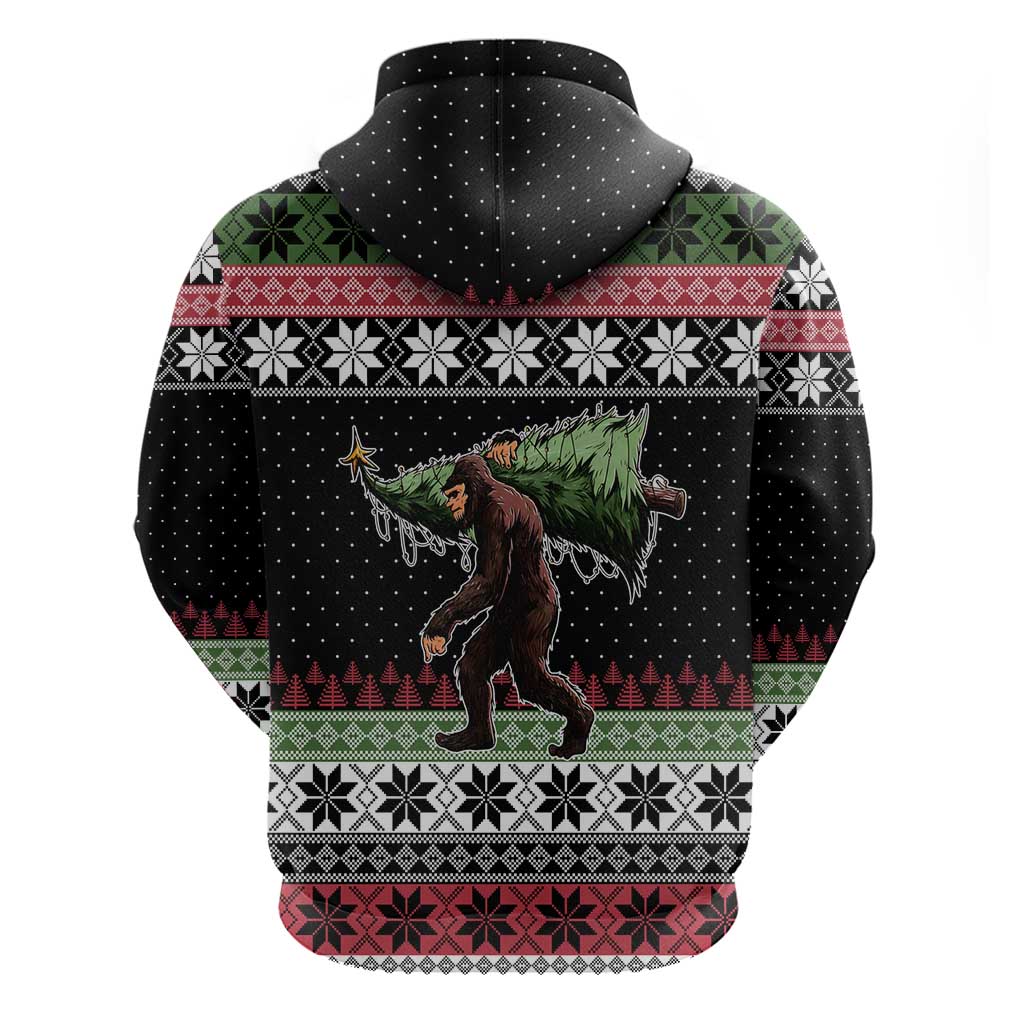 Funny Bigfoot Christmas Zip Hoodie Xmas Holiday Patterns - Wonder Print Shop