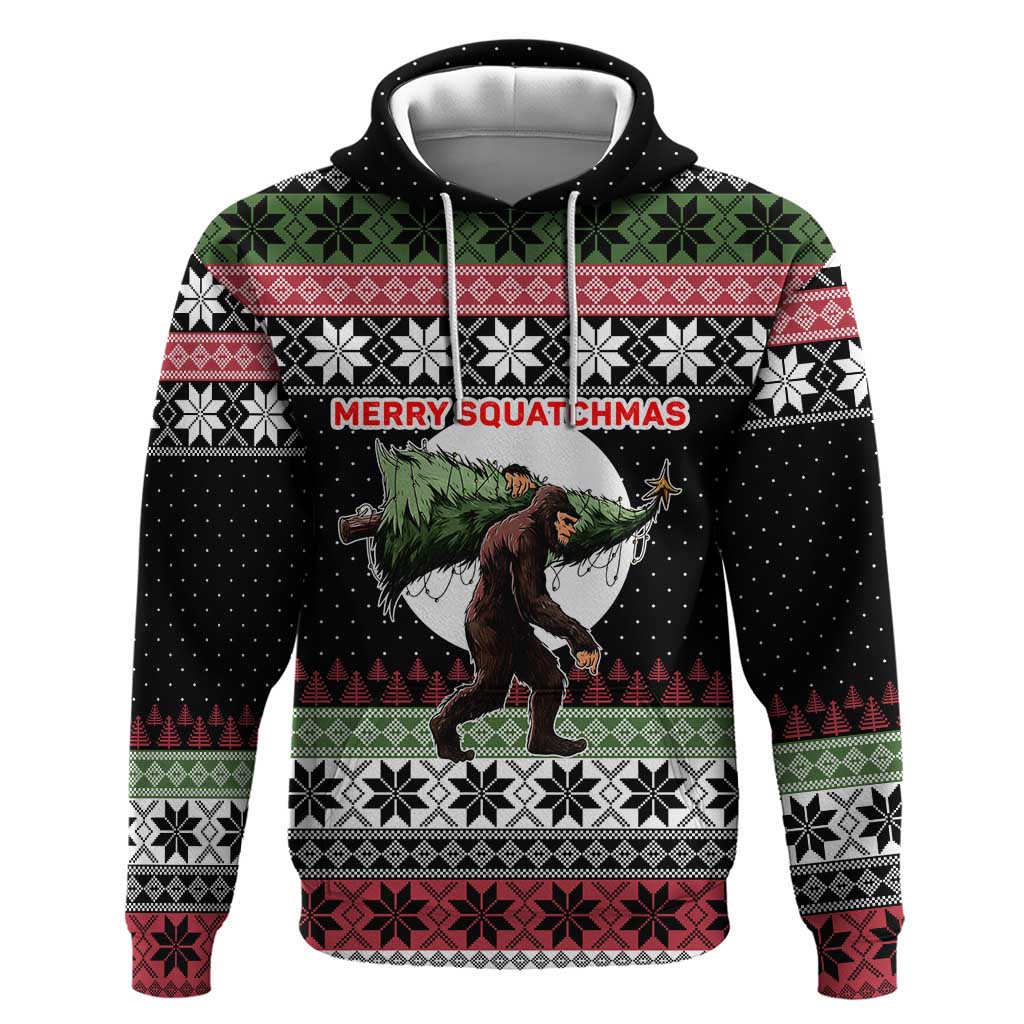 Funny Bigfoot Christmas Zip Hoodie Xmas Holiday Patterns - Wonder Print Shop