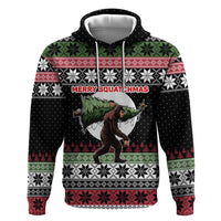 Funny Bigfoot Christmas Zip Hoodie Xmas Holiday Patterns - Wonder Print Shop