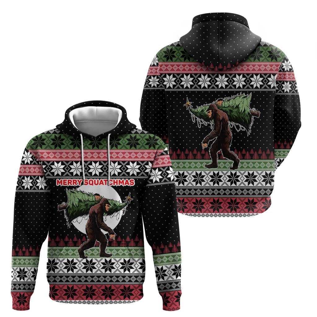 Funny Bigfoot Christmas Zip Hoodie Xmas Holiday Patterns - Wonder Print Shop