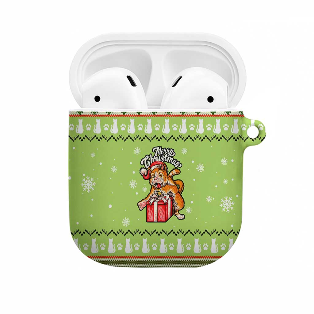 Funny Cat Merry Christmas AirPods Case Xmas Holiday Patterns - Wonder Print Shop
