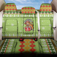 Funny Cat Merry Christmas Back Car Seat Cover Xmas Holiday Patterns - Wonder Print Shop