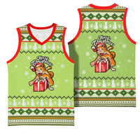 Funny Cat Merry Christmas Basketball Jersey Xmas Holiday Patterns - Wonder Print Shop