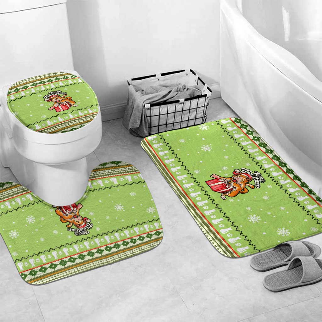 Funny Cat Merry Christmas Bathroom Set Xmas Holiday Patterns - Wonder Print Shop