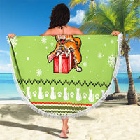Funny Cat Merry Christmas Beach Blanket Xmas Holiday Patterns - Wonder Print Shop