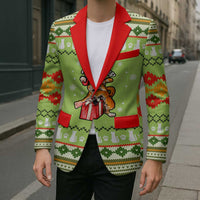 Funny Cat Merry Christmas Blazer Xmas Holiday Patterns - Wonder Print Shop
