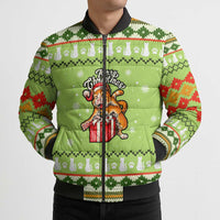 Funny Cat Merry Christmas Bomber Puffer Jacket Xmas Holiday Patterns - Wonder Print Shop