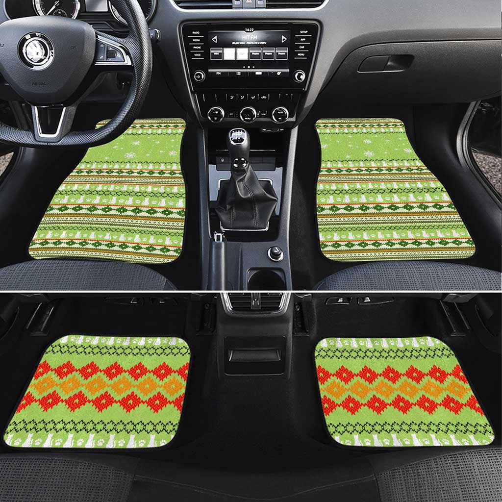 Funny Cat Merry Christmas Car Mats Xmas Holiday Patterns - Wonder Print Shop