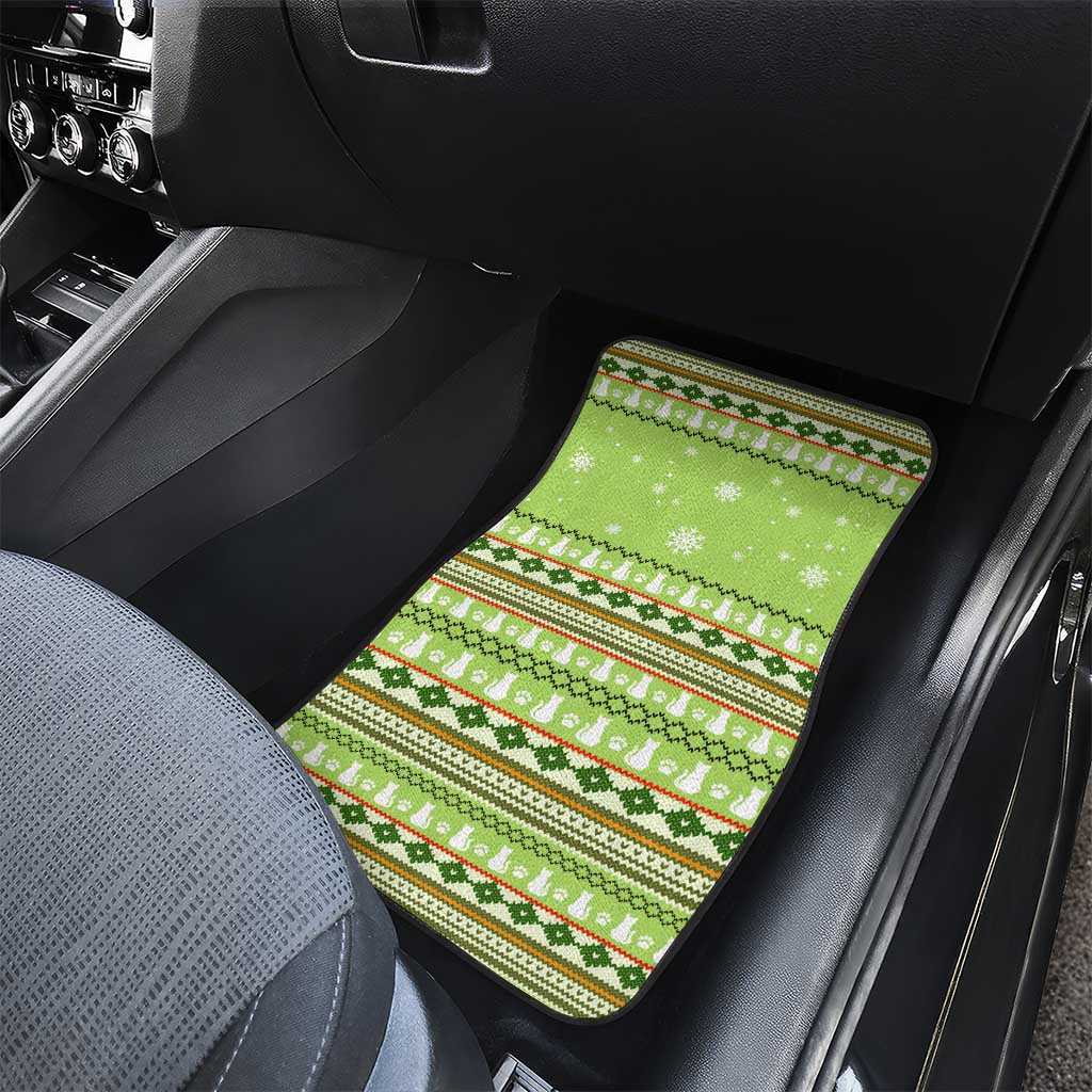 Funny Cat Merry Christmas Car Mats Xmas Holiday Patterns - Wonder Print Shop