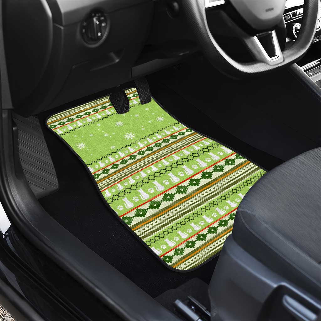 Funny Cat Merry Christmas Car Mats Xmas Holiday Patterns - Wonder Print Shop