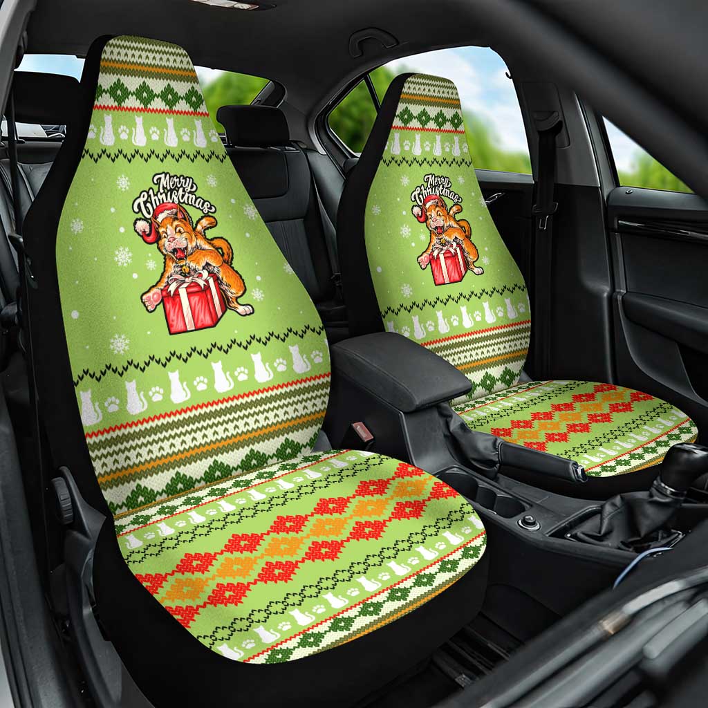 Funny Cat Merry Christmas Car Seat Cover Xmas Holiday Patterns - Wonder Print Shop