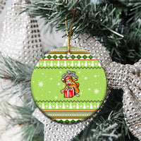 Funny Cat Merry Christmas Ceramic Ornament Xmas Holiday Patterns - Wonder Print Shop