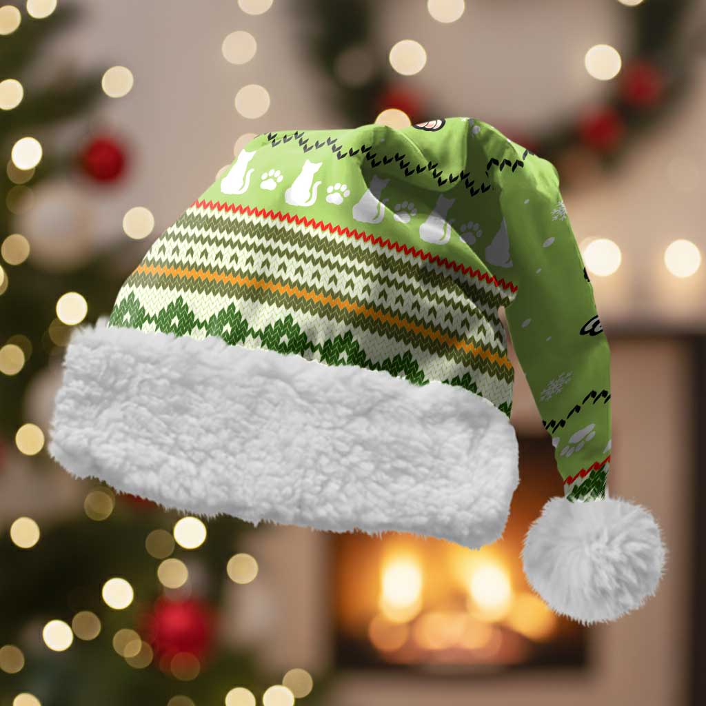 Funny Cat Merry Christmas Santa Hat Xmas Holiday Patterns - Wonder Print Shop