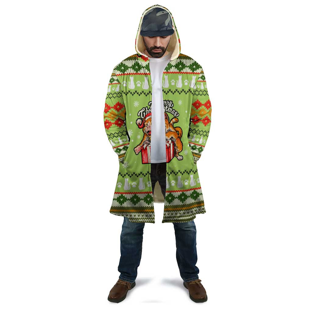 Funny Cat Merry Christmas Cloak Xmas Holiday Patterns - Wonder Print Shop