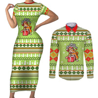 Funny Cat Merry Christmas Couples Matching Short Sleeve Bodycon Dress and Long Sleeve Button Shirt Xmas Holiday Patterns - Wonder Print Shop
