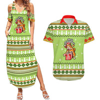 Funny Cat Merry Christmas Couples Matching Summer Maxi Dress and Hawaiian Shirt Xmas Holiday Patterns - Wonder Print Shop