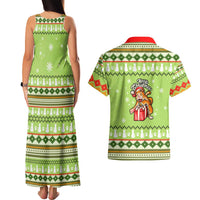 Funny Cat Merry Christmas Couples Matching Tank Maxi Dress and Hawaiian Shirt Xmas Holiday Patterns - Wonder Print Shop