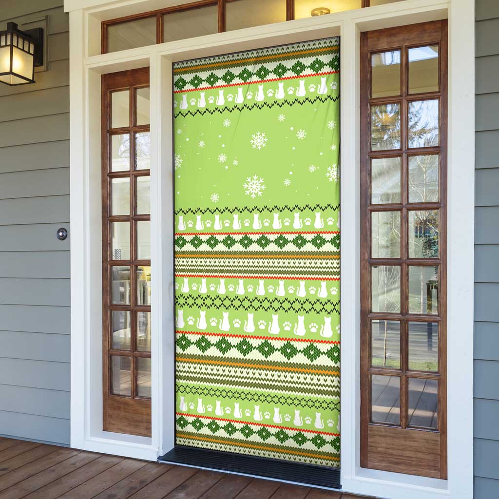 Funny Cat Merry Christmas Door Cover Xmas Holiday Patterns - Wonder Print Shop