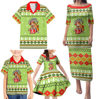 Funny Cat Merry Christmas Family Matching Puletasi and Hawaiian Shirt Xmas Holiday Patterns - Wonder Print Shop