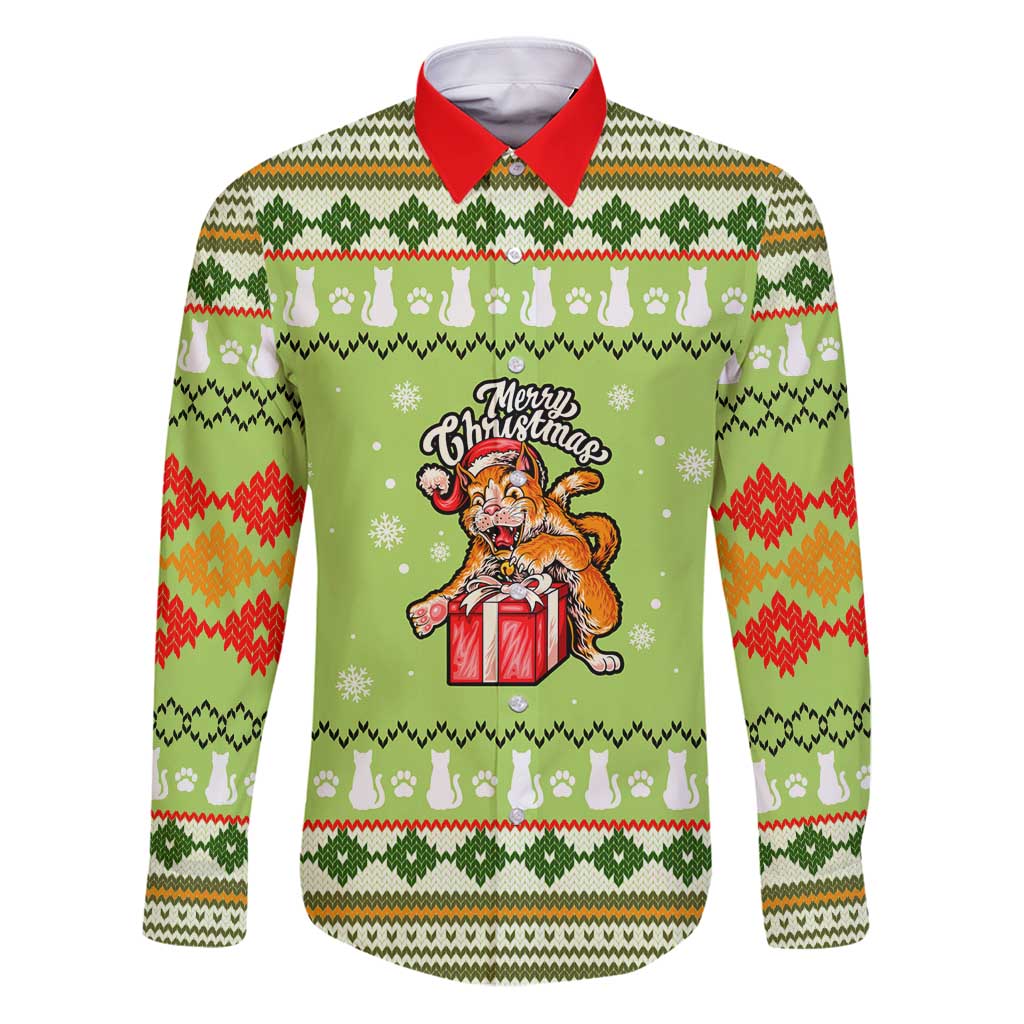 Funny Cat Merry Christmas Family Matching Puletasi and Hawaiian Shirt Xmas Holiday Patterns - Wonder Print Shop