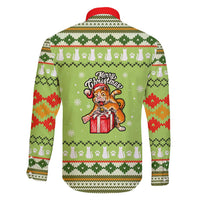 Funny Cat Merry Christmas Family Matching Short Sleeve Bodycon Dress and Hawaiian Shirt Xmas Holiday Patterns - Wonder Print Shop