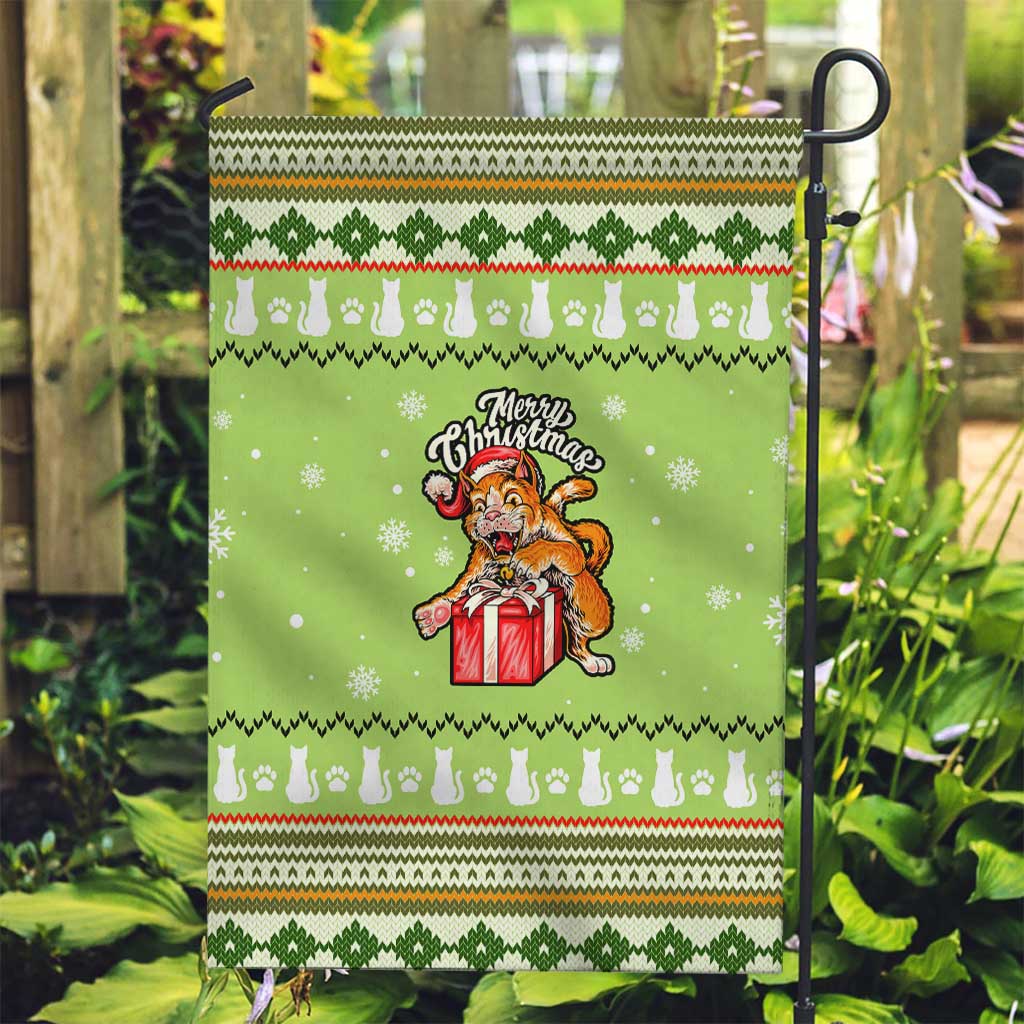 Funny Cat Merry Christmas Garden Flag Xmas Holiday Patterns - Wonder Print Shop