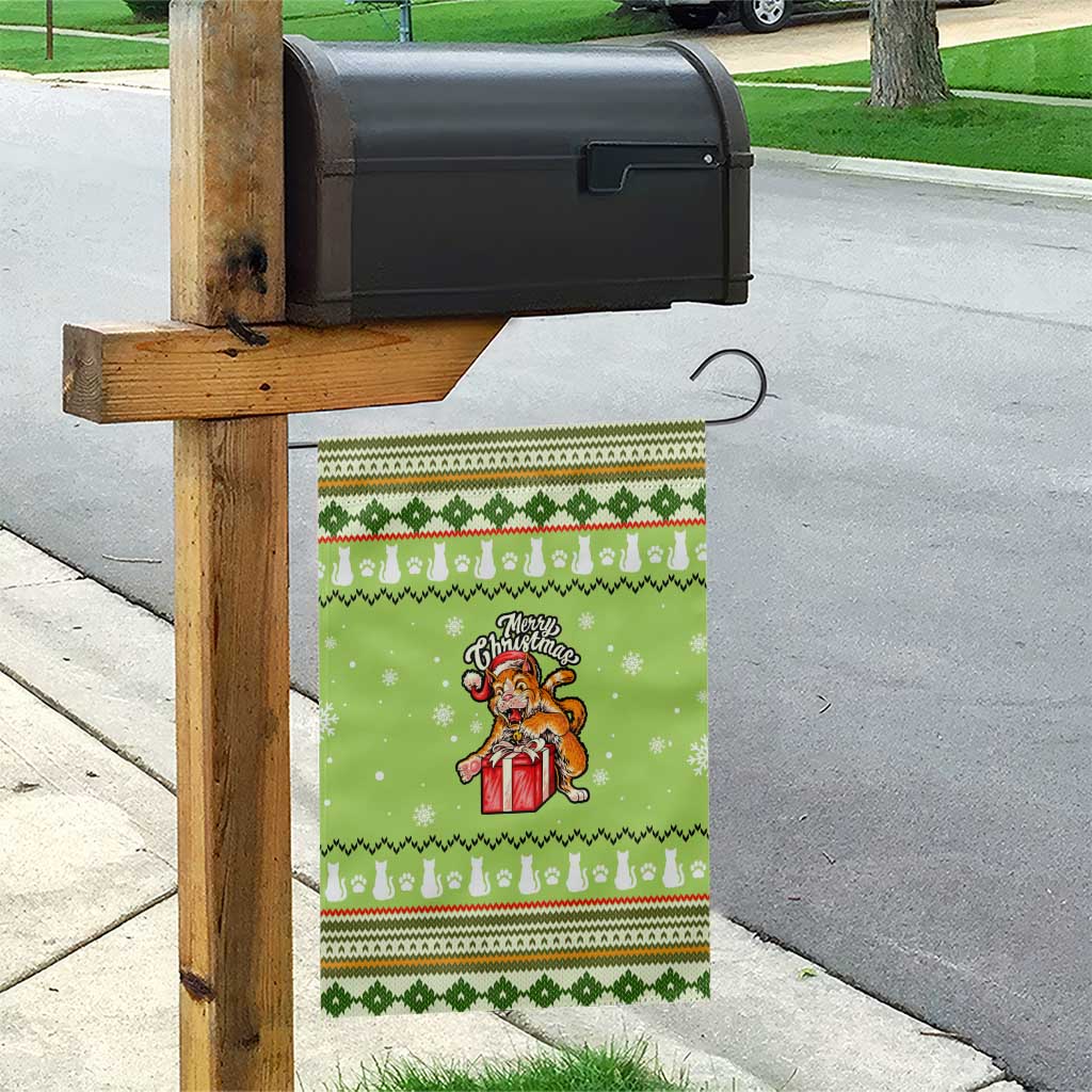 Funny Cat Merry Christmas Garden Flag Xmas Holiday Patterns - Wonder Print Shop
