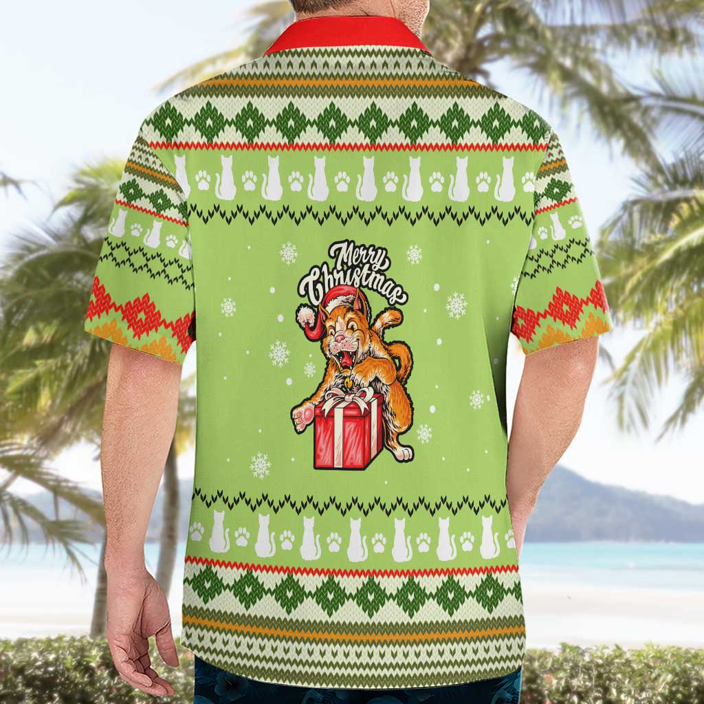 Funny Cat Merry Christmas Hawaiian Shirt Xmas Holiday Patterns - Wonder Print Shop