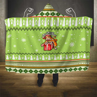 Funny Cat Merry Christmas Hooded Blanket Xmas Holiday Patterns - Wonder Print Shop