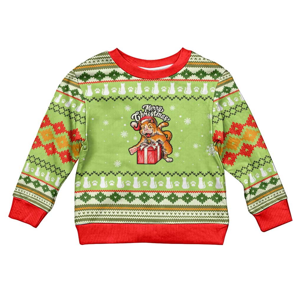 Funny Cat Merry Christmas Kid Ugly Christmas Sweater Xmas Holiday Patterns - Wonder Print Shop