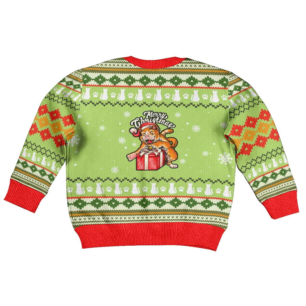 Funny Cat Merry Christmas Kid Ugly Christmas Sweater Xmas Holiday Patterns - Wonder Print Shop
