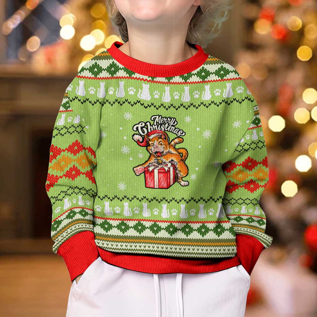 Funny Cat Merry Christmas Kid Ugly Christmas Sweater Xmas Holiday Patterns - Wonder Print Shop