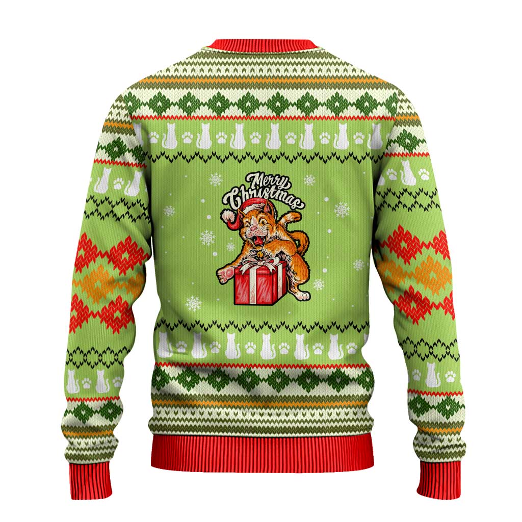 Funny Cat Merry Christmas Ugly Christmas Sweater Xmas Holiday Patterns - Wonder Print Shop